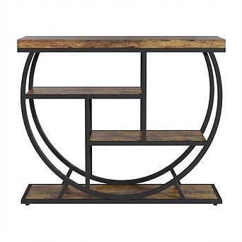 ANIXOL 4 tier Narrow Console Table with Circle Base