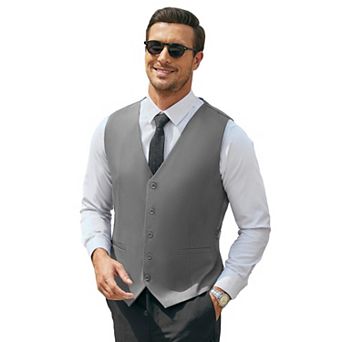 COOFANDY Men's Business Suit Vest Slim Fit Dress Vest Wedding Waistcoat
