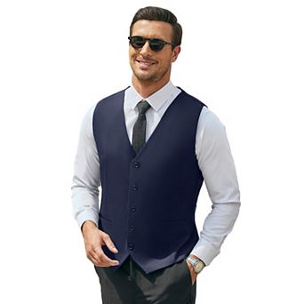 COOFANDY Men's Business Suit Vest Slim Fit Dress Vest Wedding Waistcoat