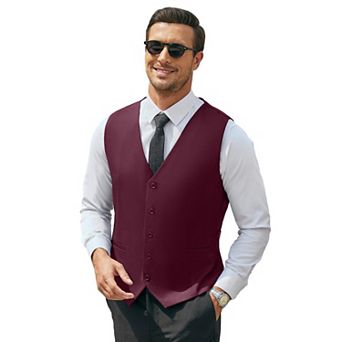 COOFANDY Men's Business Suit Vest Slim Fit Dress Vest Wedding Waistcoat