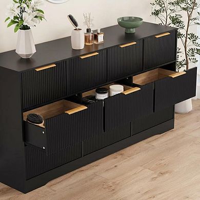 ANIXOL Fluted 9-Drawer Wood Dresser