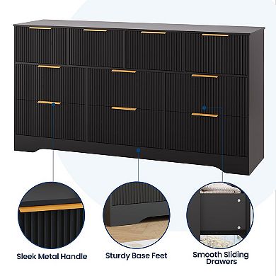 ANIXOL Fluted 9-Drawer Wood Dresser