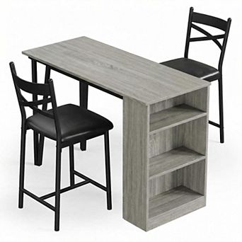 ANIXOL 3 pc Bar Table Set with Flip Top and Storage