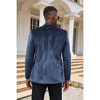 COOFANDY Mens Tuxedo Blazer Shawl Collar Suit Jacket Wedding Dinner Prom One Button Blazer Jacket