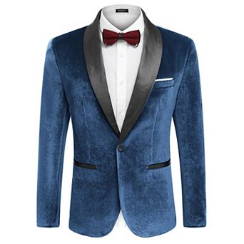 COOFANDY Mens Tuxedo Blazer Shawl Collar Suit Jacket Wedding Dinner Prom One Button Blazer Jacket