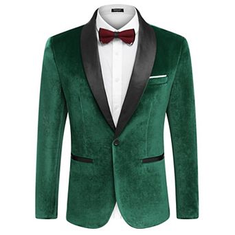 COOFANDY Mens Tuxedo Blazer Shawl Collar Suit Jacket Wedding Dinner Prom One Button Blazer Jacket