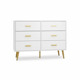 ANIXOL Wood Dresser with Gold Handles