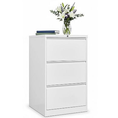 ANIXOL Wide Metal 3-Drawer Lateral File Cabinet with Lock