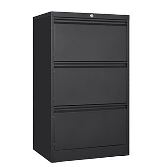 ANIXOL Wide Metal 3-Drawer Lateral File Cabinet with Lock