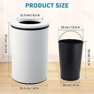 ANIXOL 40L Stainless Steel Open Top Kitchen Trash Can