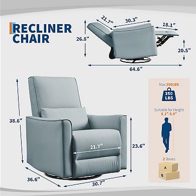 ANIXOL Swivel Rocking Recliner Glider Chair