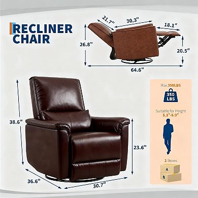 ANIXOL Swivel Rocking Recliner Glider Chair