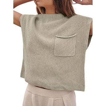 Womens Summer Sleeveless Sweater Casual Vest Knit Lightweight Sweater