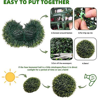 ANIXOL Artificial Topiary Ball Set with Hanging Chains for Indoor Outdoor Decor
