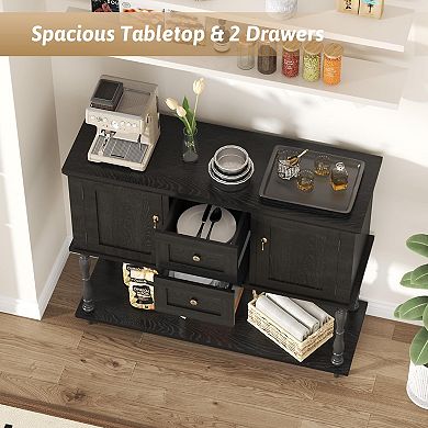 ANIXOL Vintage Console Table with 2 Drawers, 2 Doors & Storage Shelf