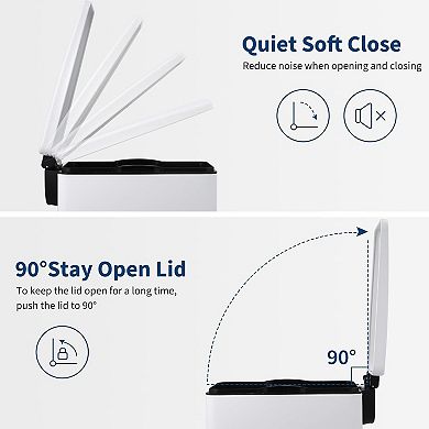 ANIXOL 12+2.6 Gallon Stainless Steel Trash Can Combo Set