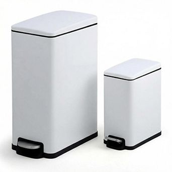 ANIXOL 12+2.6 Gallon Stainless Steel Trash Can Combo Set