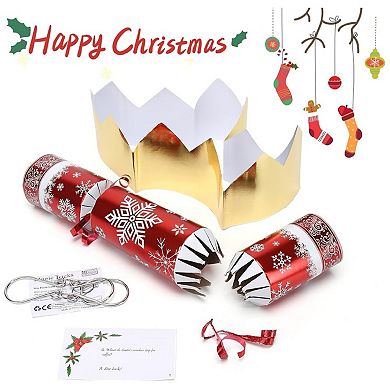 10 Pack Christmas Non-Snap Table Favors, Red & White Snowflake Design
