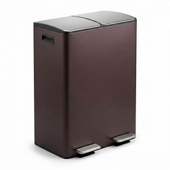 ANIXOL Dual Compartment Stainless Steel Kitchen Trash and Recycle Bin