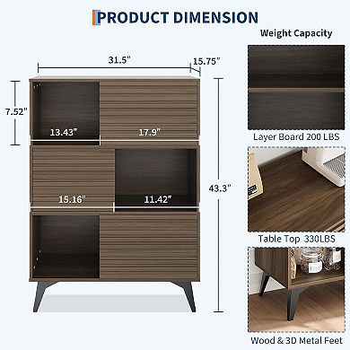 ANIXOL 3-Tier Adjustable Storage Cabinet