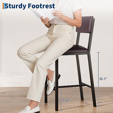 ANIXOL 5-Piece Counter Height Dining Set with 4 Upholstered Stools