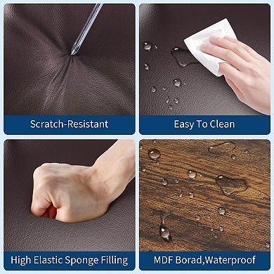 ANIXOL 5-Piece Counter Height Dining Set with 4 Upholstered Stools