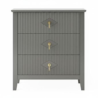 ANIXOL Fluted 5-Drawer Wood Dresser