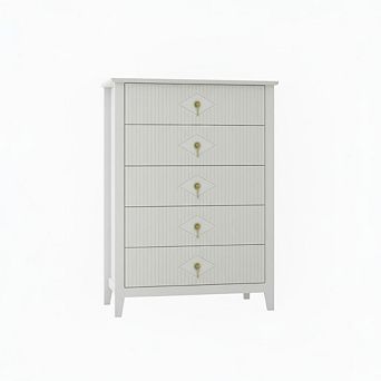 ANIXOL Fluted 5-Drawer Wood Dresser