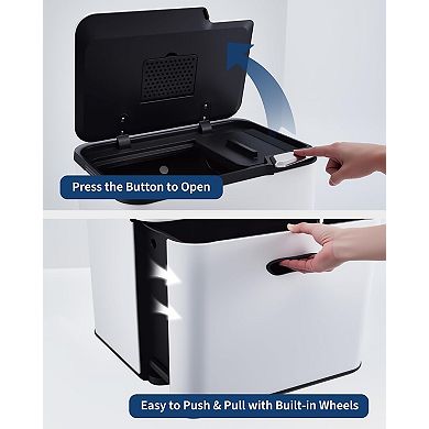 ANIXOL 16 Gallon Dual Compartment Kitchen Trash and Recycling Can