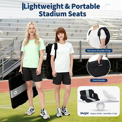 ANIXOL 2-Pack Portable Stadium Seats with Back Support & Cup Holder