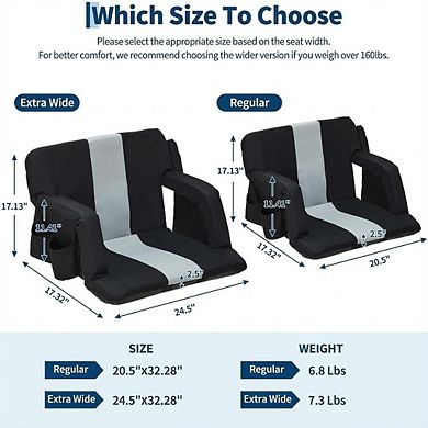 ANIXOL 2-Pack Portable Stadium Seats with Back Support & Cup Holder