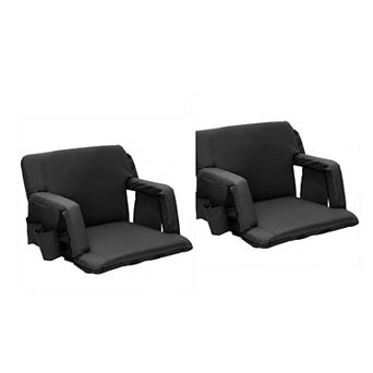 ANIXOL 2-Pack Portable Stadium Seats with Back Support & Cup Holder