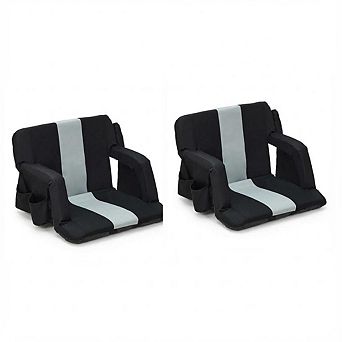ANIXOL 2-Pack Portable Stadium Seats with Back Support & Cup Holder