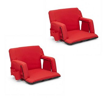 ANIXOL 2-Pack Portable Stadium Seats with Back Support & Cup Holder