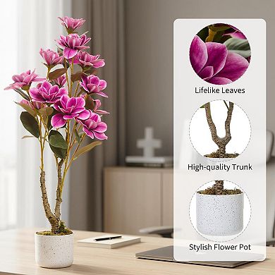 ANIXOL Artificial Magnolia & Orchid Tree with Blossoms