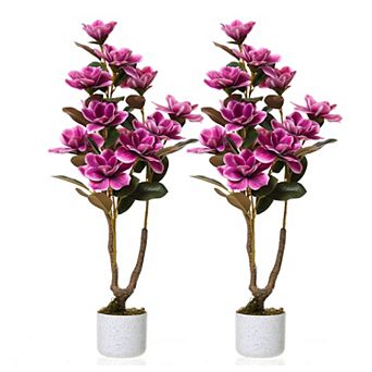 ANIXOL Artificial Magnolia & Orchid Tree with Blossoms