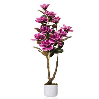 ANIXOL Artificial Magnolia & Orchid Tree with Blossoms