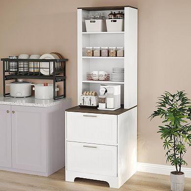 ANIXOL 72-Inch Bookcase with 2 File Drawers