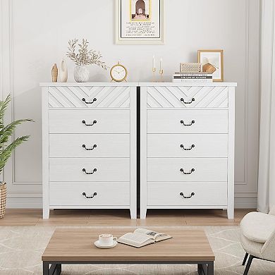 ANIXOL 5-Drawer Wood Dresser for Bedroom