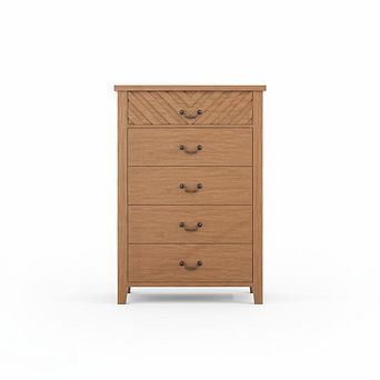 ANIXOL 5-Drawer Wood Dresser for Bedroom