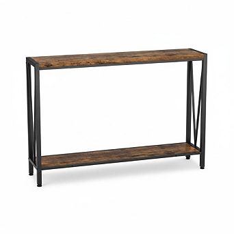 ANIXOL 2 tier Slim Console Table with Metal Frame