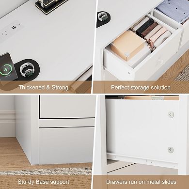 ANIXOL 12-Drawer Dresser with Charging Station and TV Stand