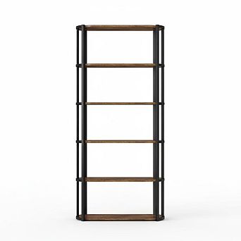 ANIXOL 71" Industrial 6 tier Tall Bookshelf
