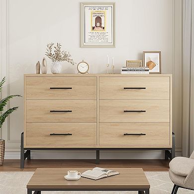 ANIXOL 6-Drawer Wood Bedroom Dresser