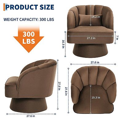 ANIXOL Modern Round 360° Swivel Accent Chair