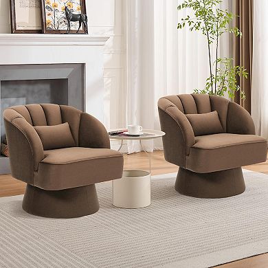 ANIXOL Modern Round 360° Swivel Accent Chair