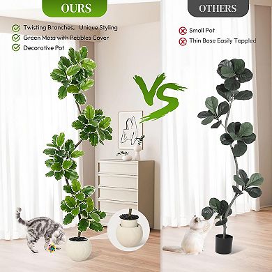 ANIXOL Artificial Ficus Tree with Decorative Planter
