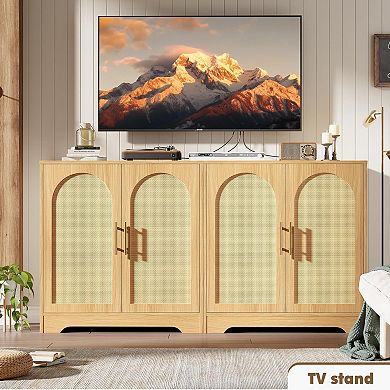 ANIXOL Rattan Sideboard Buffet Cabinet with Storage