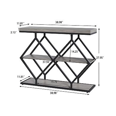 ANIXOL 3-Tier Entryway Console Table with Storage Shelves