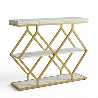 ANIXOL 3 tier Entryway Console Table with Storage Shelves